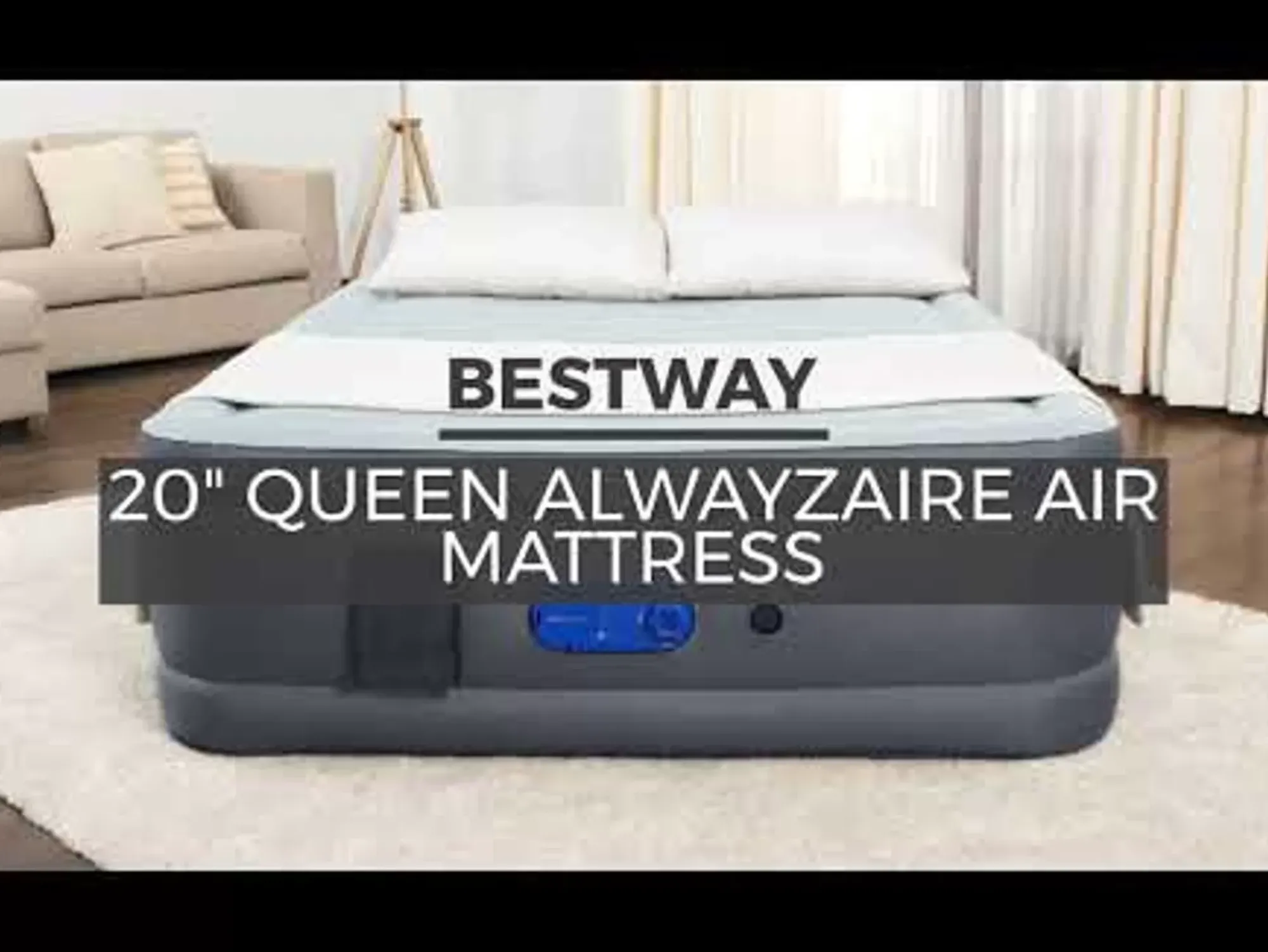 Bestway Indoor Air Mattresses< Alwayzaire Tough Guard Air Mattress Queen 20 With Built-In Dual Pump And Antimicrobial Coating