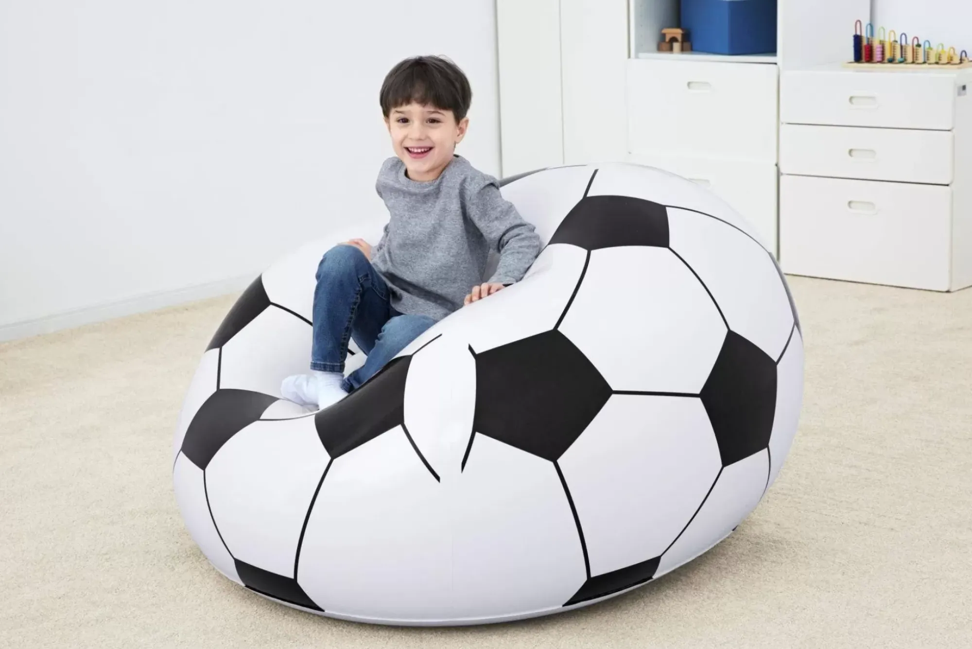 Bestway Air Chairs< Beanless Soccer Ball Kids Inflatable Chair