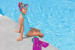 Bestway Swim Gear<® Crusader Youth Snorkel Set With Fins, Pink Ages 7+