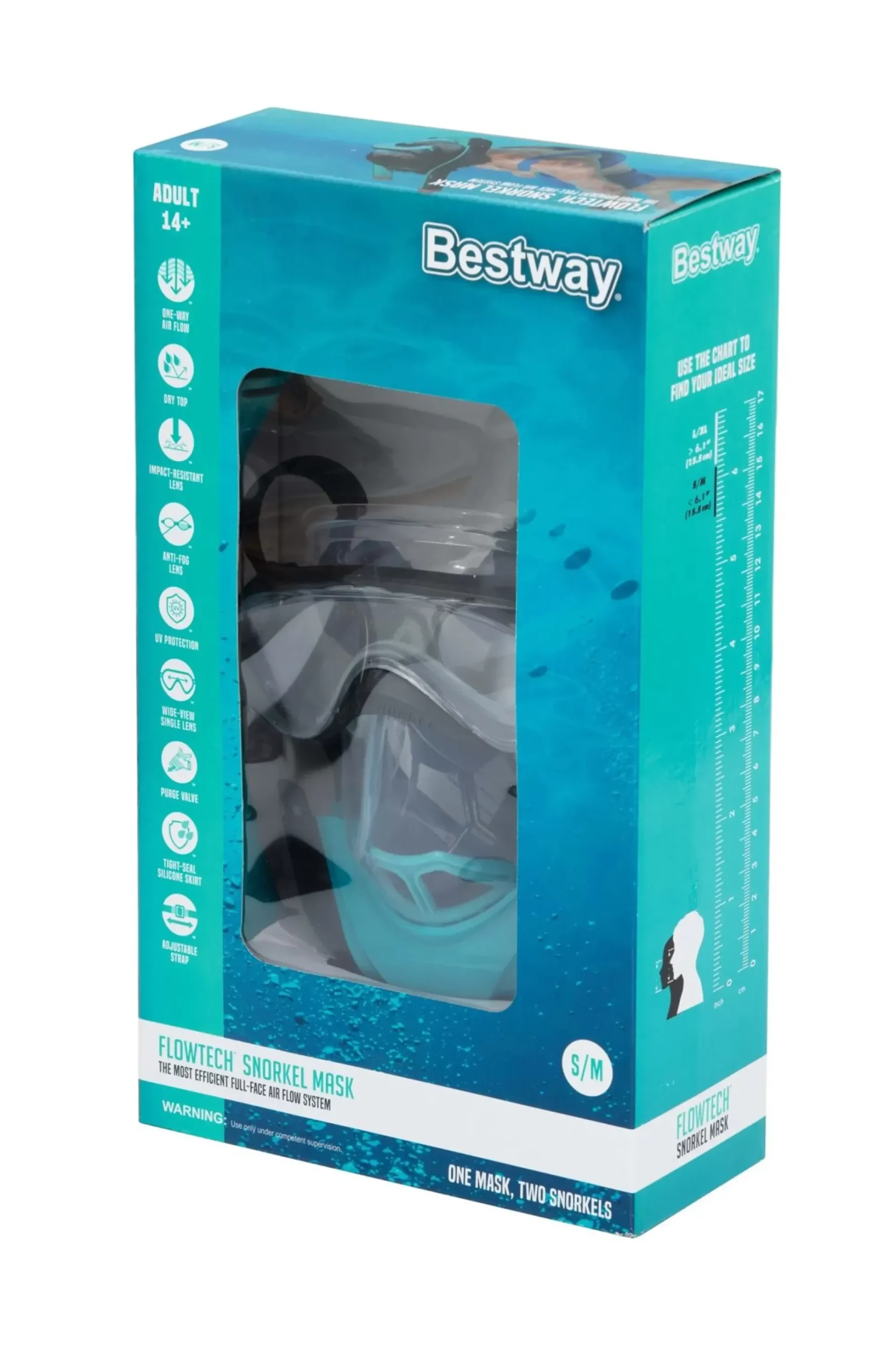 Bestway Swim Gear< Flowtech Multicolor Full-Face Snorkel Mask S/M