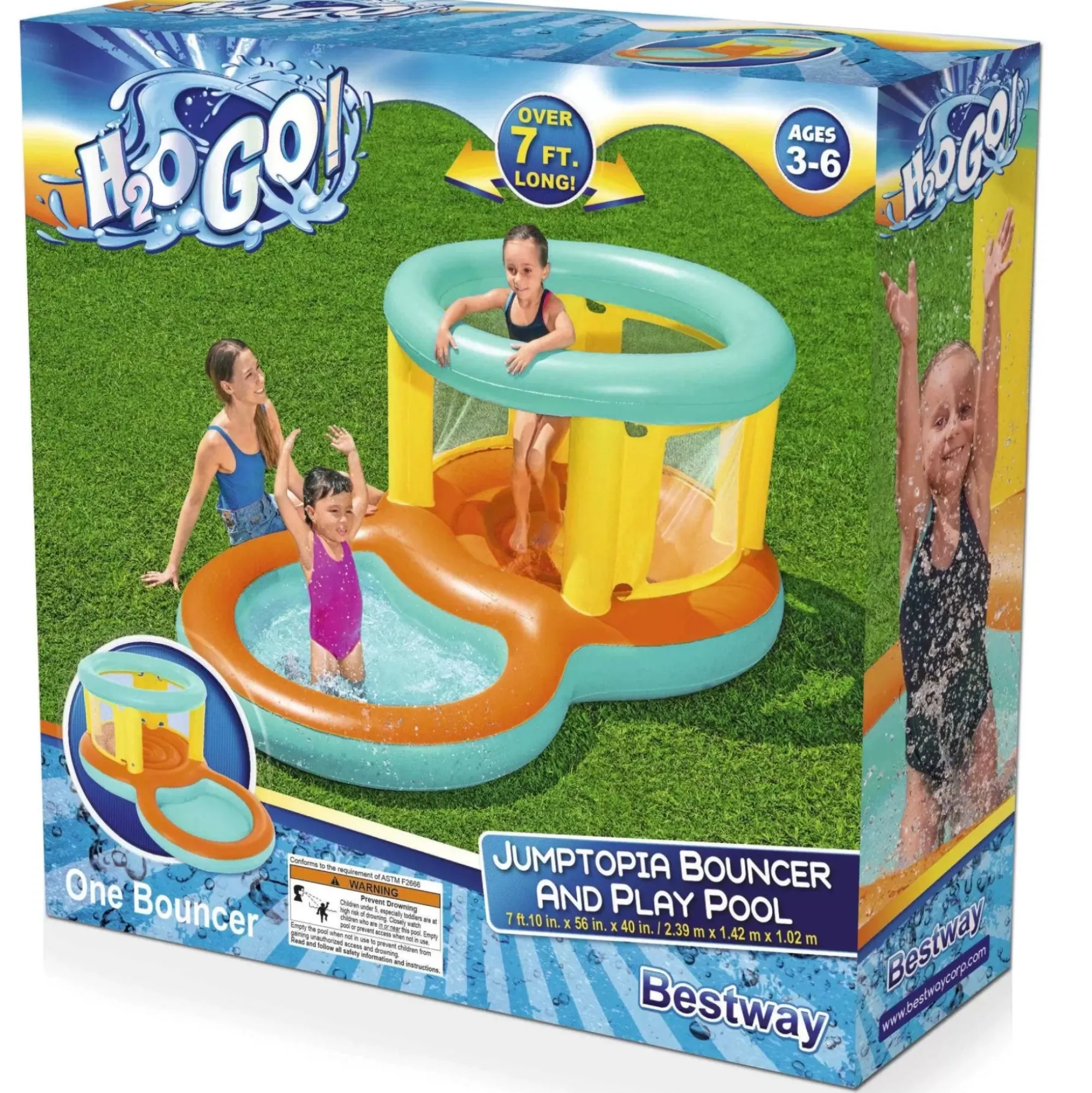 Bestway Bounce Houses< H2Ogo! Jumptopia Bouncer And Child Play Pool