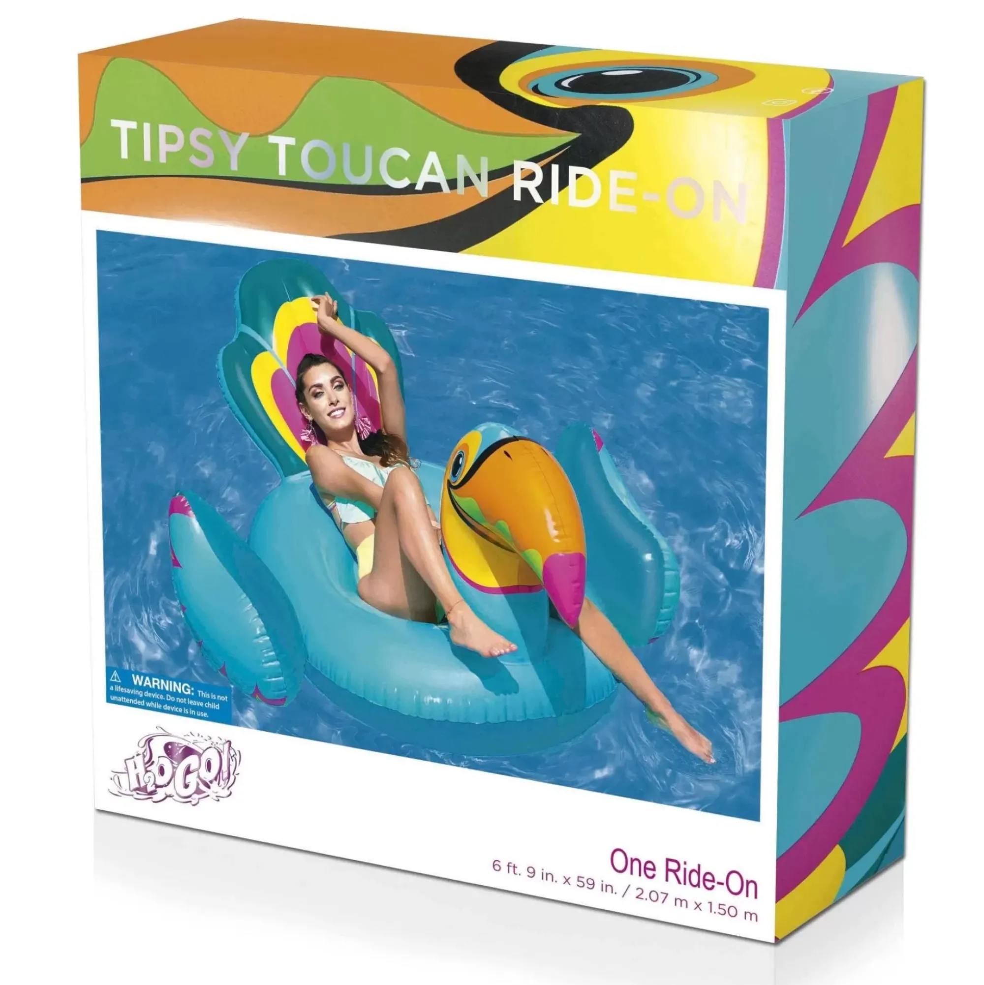 Bestway Pool Floats< H2Ogo Tipsy Toucan Ride-On Inflatable Pool Float
