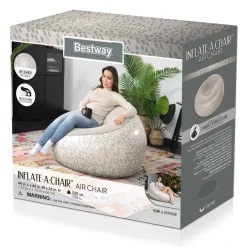 Bestway Air Chairs< Inflate-A-Chair Inflatable Chair, Cream