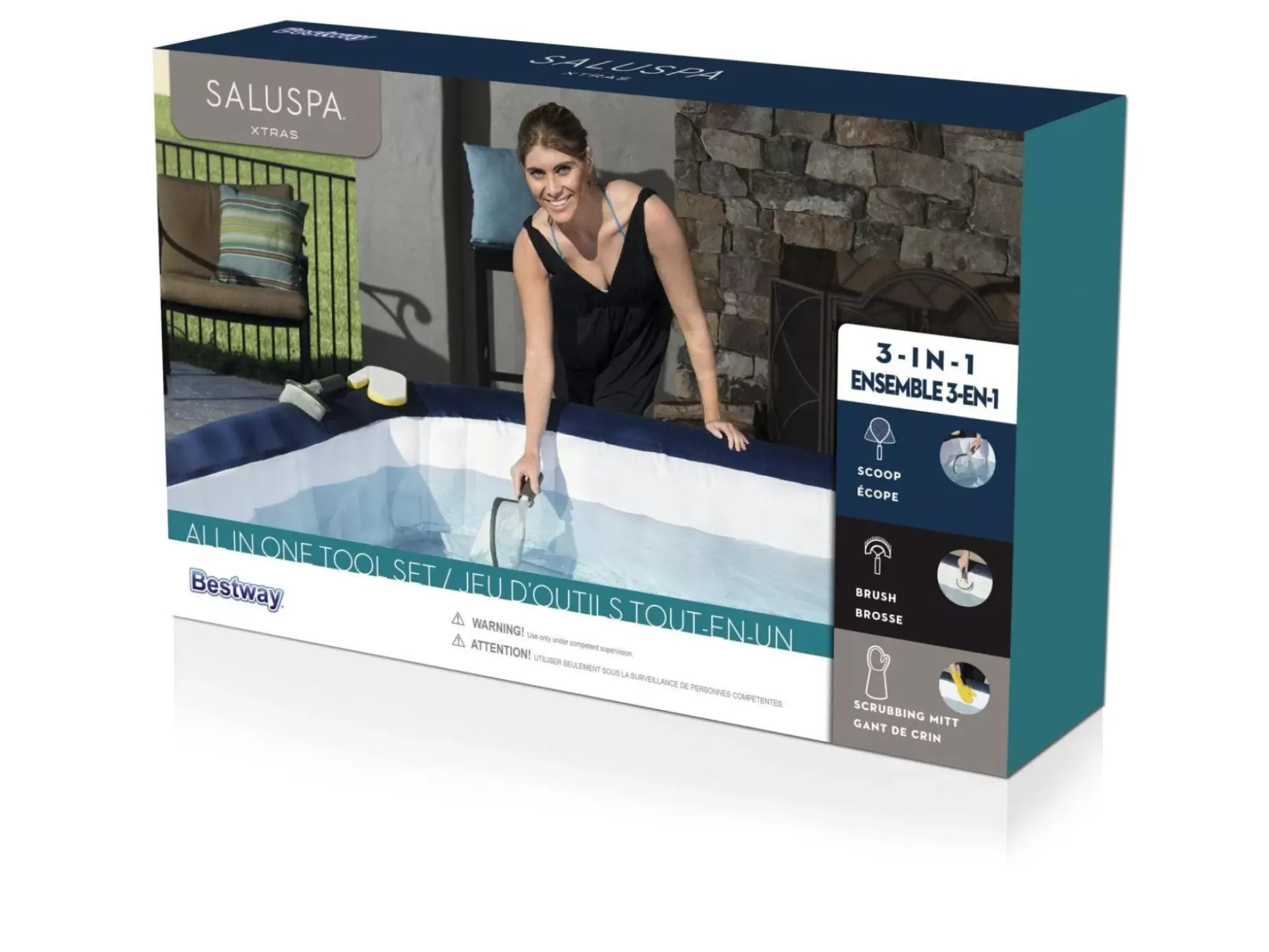 Bestway Hot Tub Accessories< Saluspa All In One 3 Piece Cleaning Tool Set For Spa