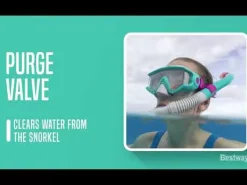 Bestway Swim Gear< Spark Wave Teal Unisex Adult Snorkel Set With Fins, Ages 14+