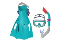 Bestway Swim Gear< Spark Wave Teal Unisex Adult Snorkel Set With Fins, Ages 14+