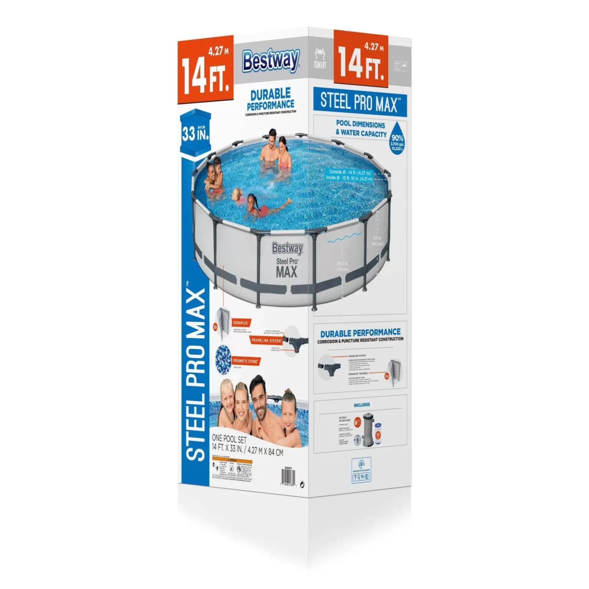 Bestway Steel Pro Max Pools< Steel Pro Max 14' X 33 Above Ground Pool Set