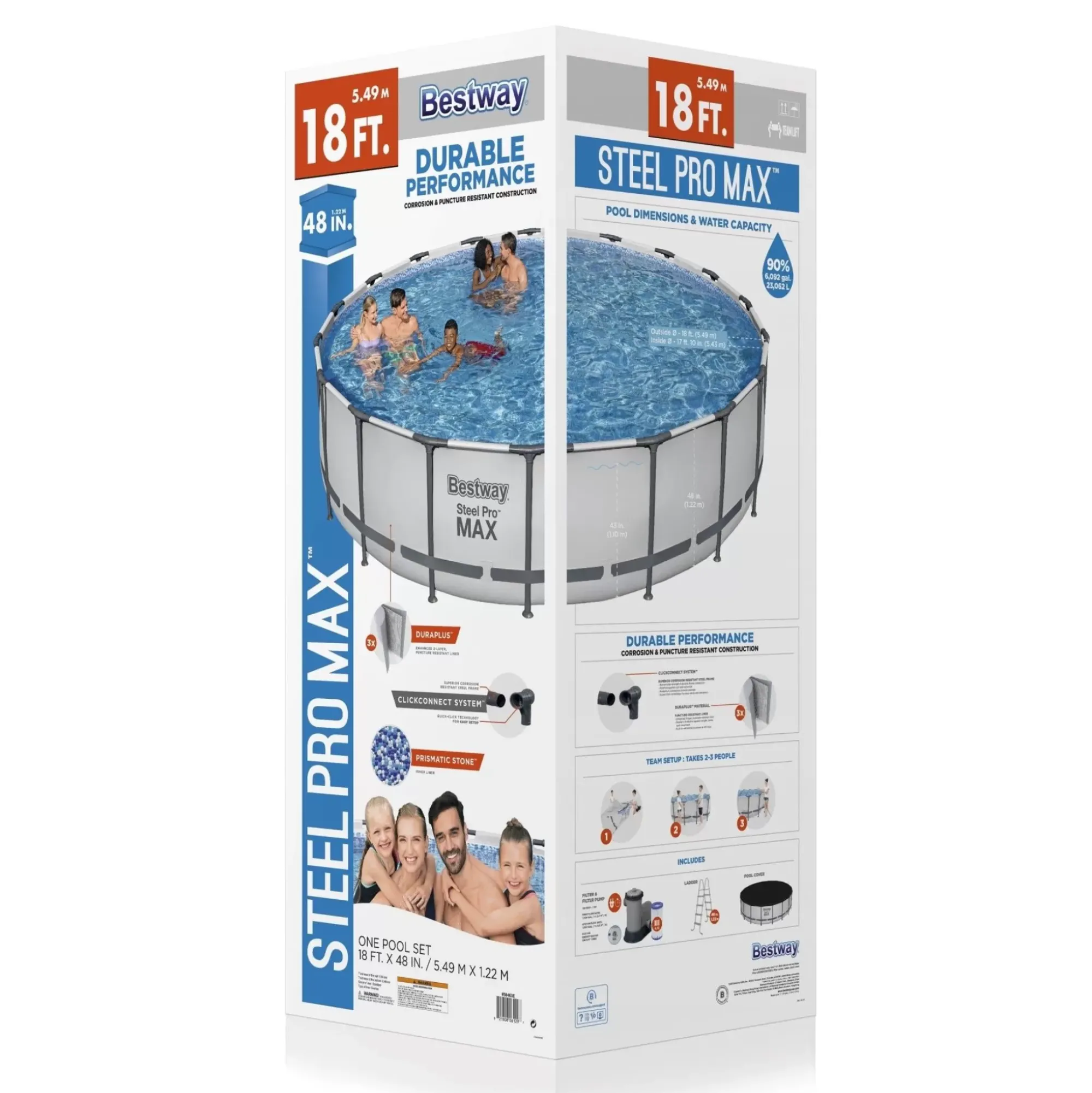 Bestway Steel Pro Max Pools< Steel Pro Max 18' X 48 Above Ground Pool Set