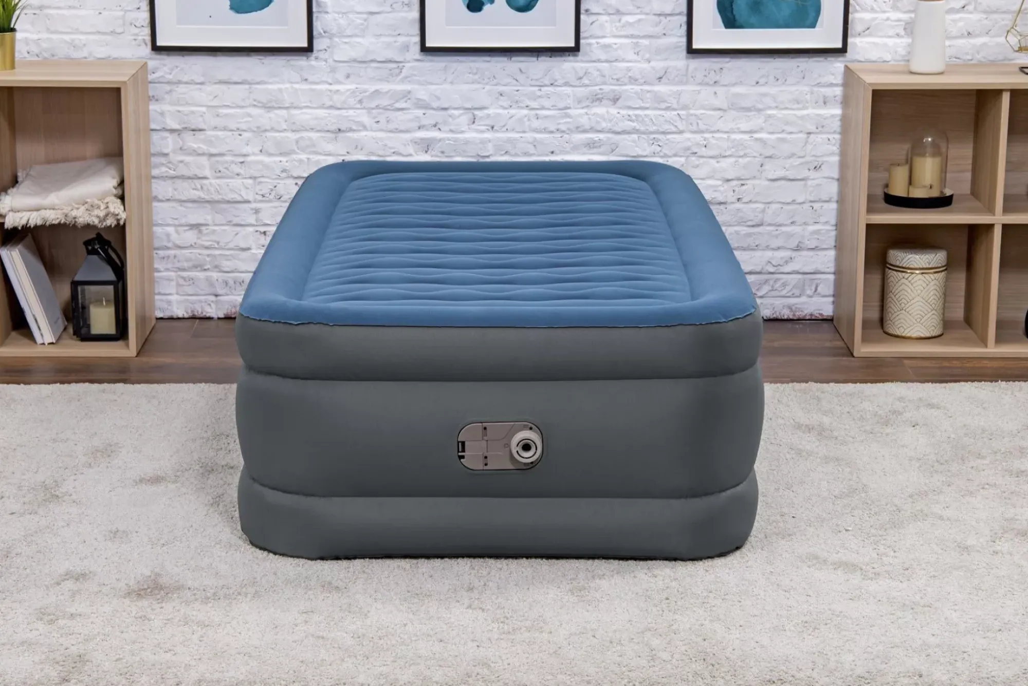 Bestway Indoor Air Mattresses< Tough Guard Air Mattress Twin 18 With Built-In Ac Pump And Antimicrobial Coating