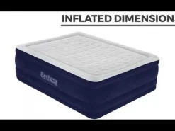 Bestway Indoor Air Mattresses< Tritech Air Mattress Full 24 With Built-In Ac Pump Included And Antimicrobial Coating