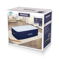 Bestway Indoor Air Mattresses< Tritech Fashion Flock Air Mattress Twin 20" With Built-In Ac Pump And Antimicrobial Coating