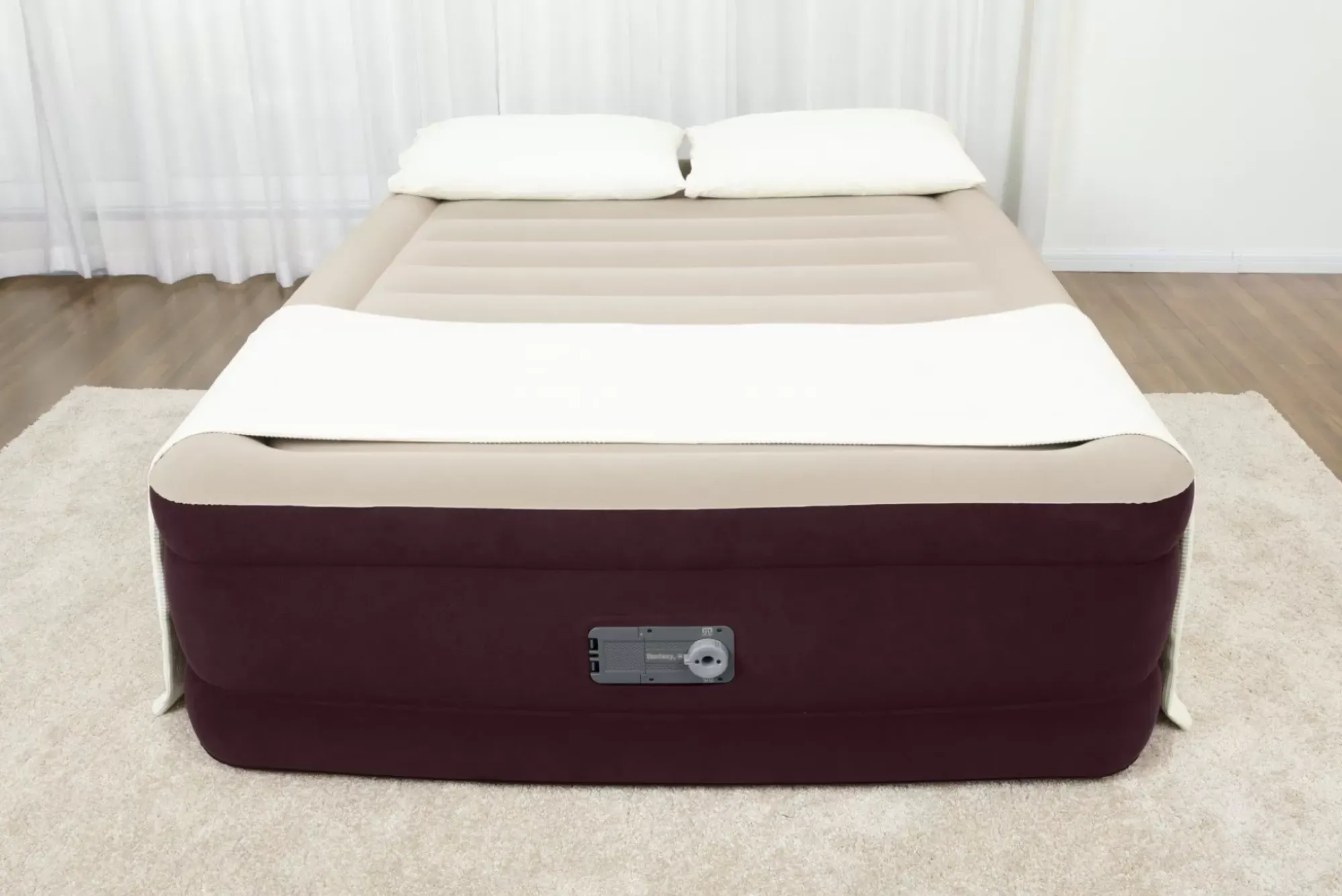 Bestway Indoor Air Mattresses< Tritech Fashion Flock Air Mattress Queen 20" With Built-In Ac Pump And Antimicrobial Coating