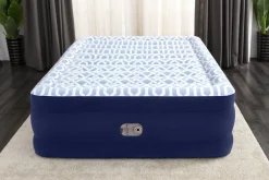 Bestway Indoor Air Mattresses< Tritech Fashion Flock Air Mattress Queen 20" With Built-In Ac Pump And Antimicrobial Coating