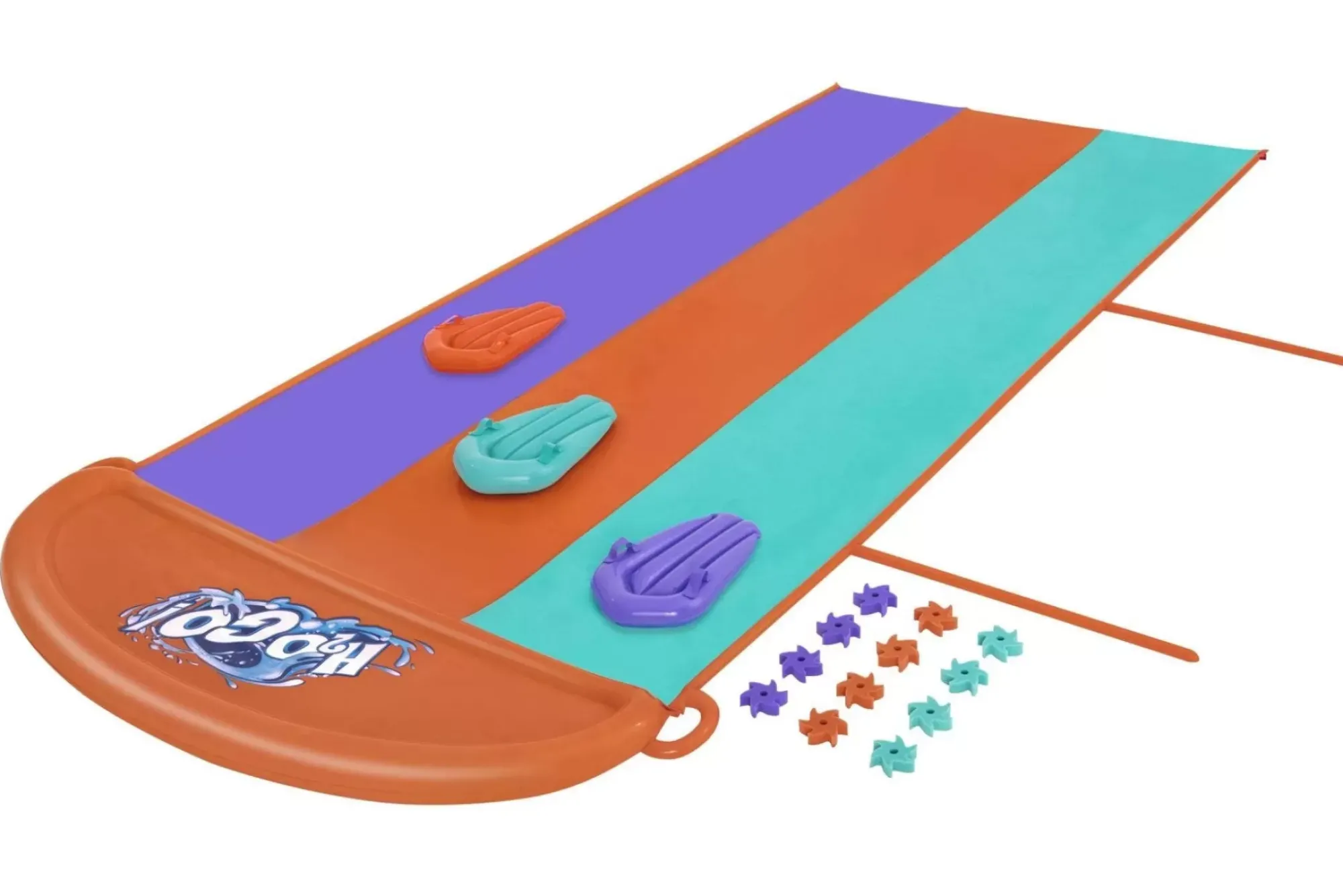 Bestway Water Slides<H2Ogo! 16' Triple Water Slide With Sponge Soakers Toys And Three Riders