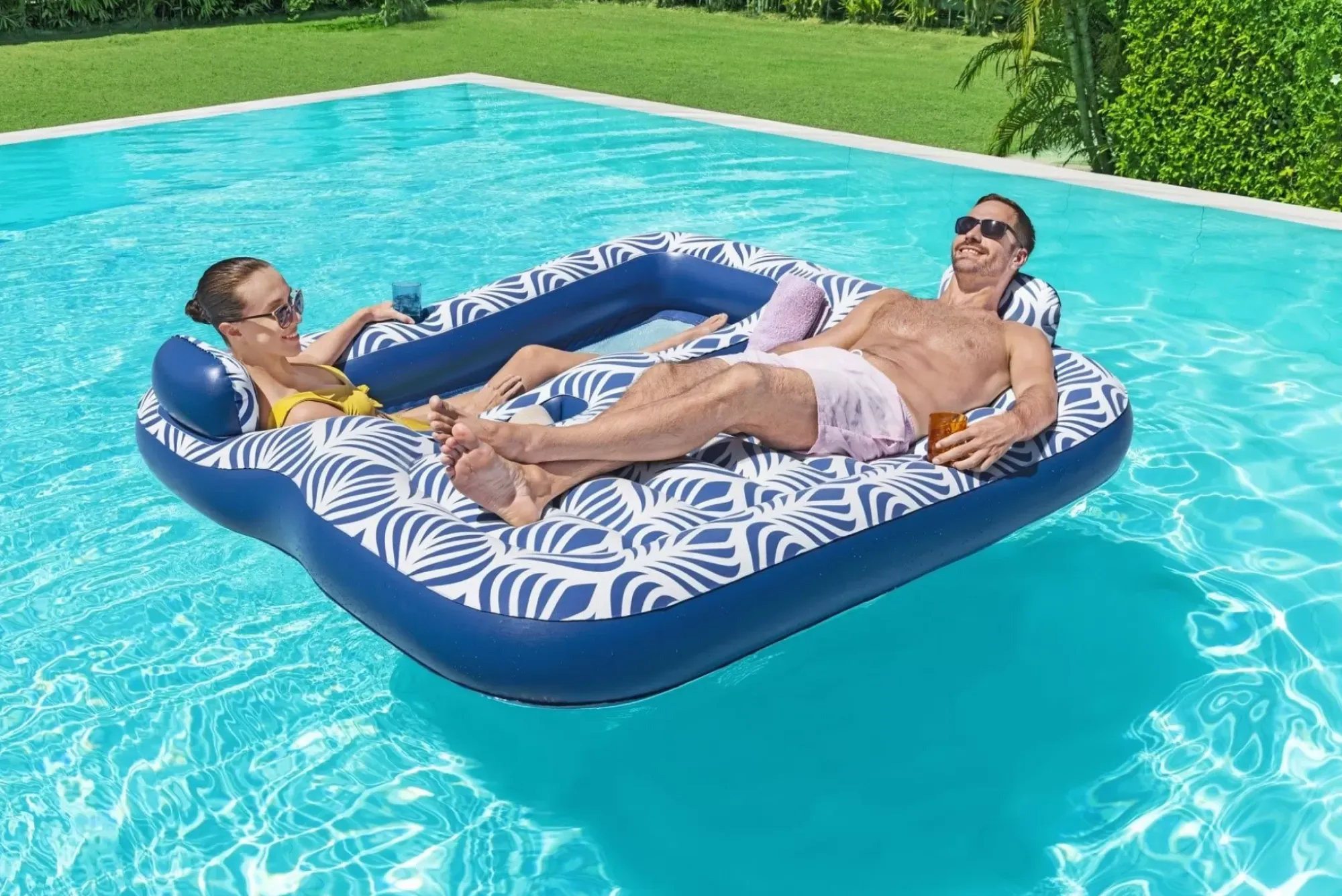 Bestway Pool Floats<H2Ogo! Comfort Plush 2-Person Double Pool Lounge Float
