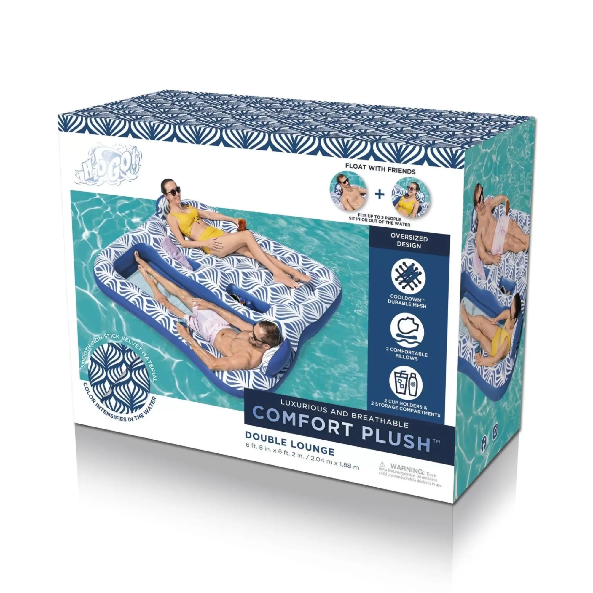 Bestway Pool Floats<H2Ogo! Comfort Plush 2-Person Double Pool Lounge Float