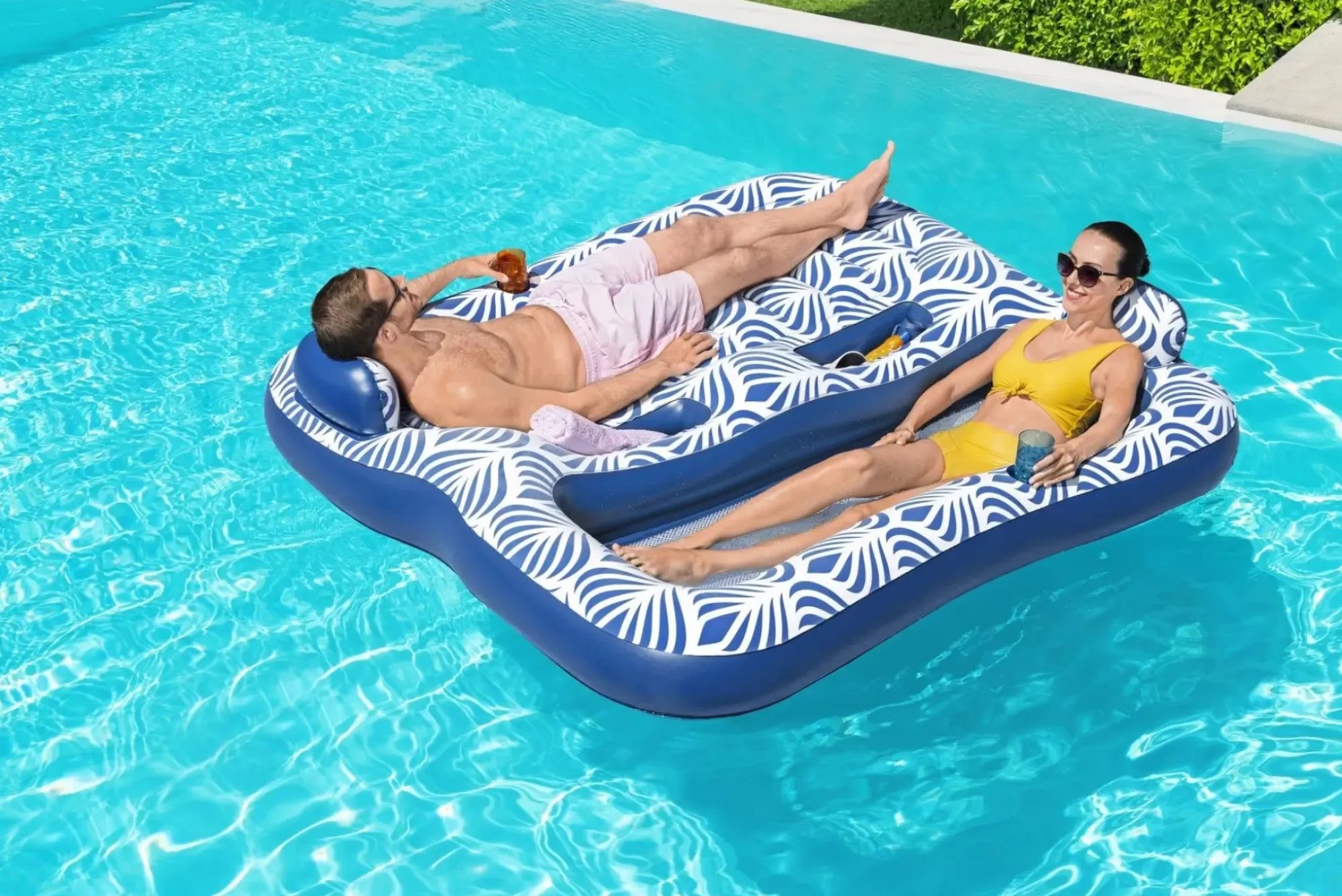 Bestway Pool Floats<H2Ogo! Comfort Plush 2-Person Double Pool Lounge Float