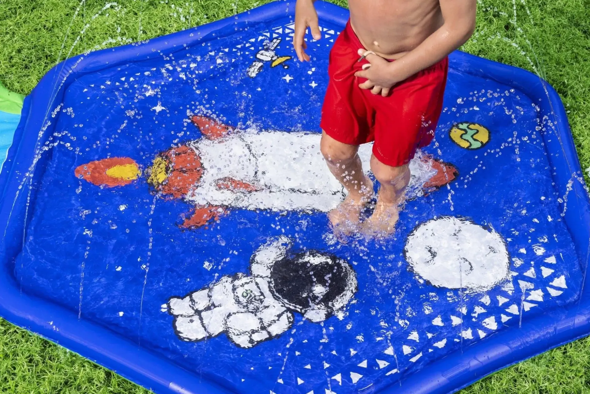 Bestway Water Slides<H2Ogo! Cosmic Adventure Kids Sprinkler Splash Pad And Inflatable Water Slide