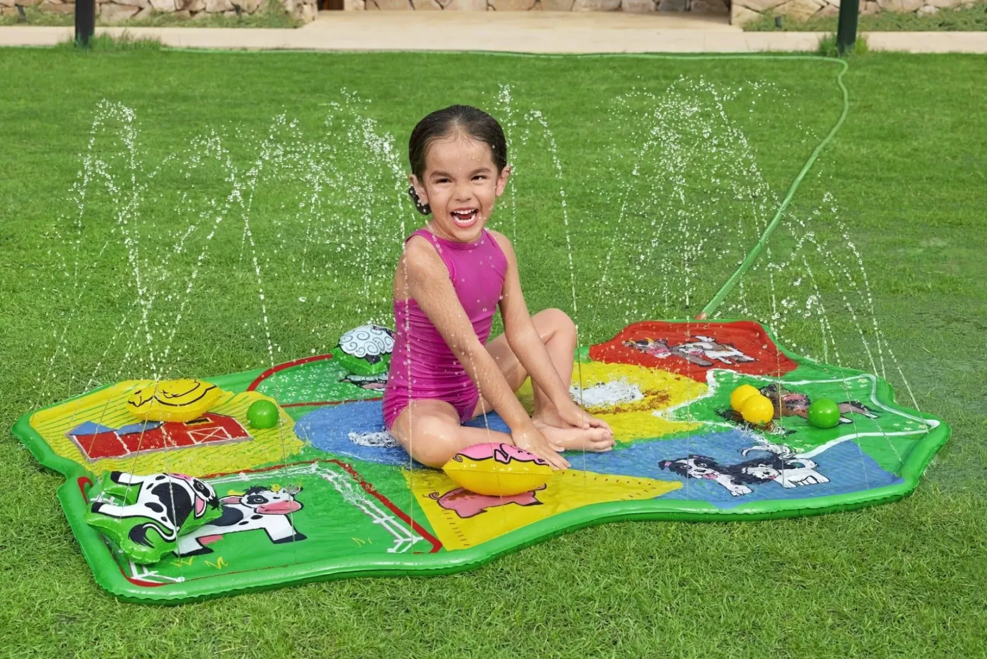 Bestway Sprinklers<H2Ogo! Lil' Barnyard Babies Toddler Multicolor Sprinkler Splash Pad 65 In. X 44 In.