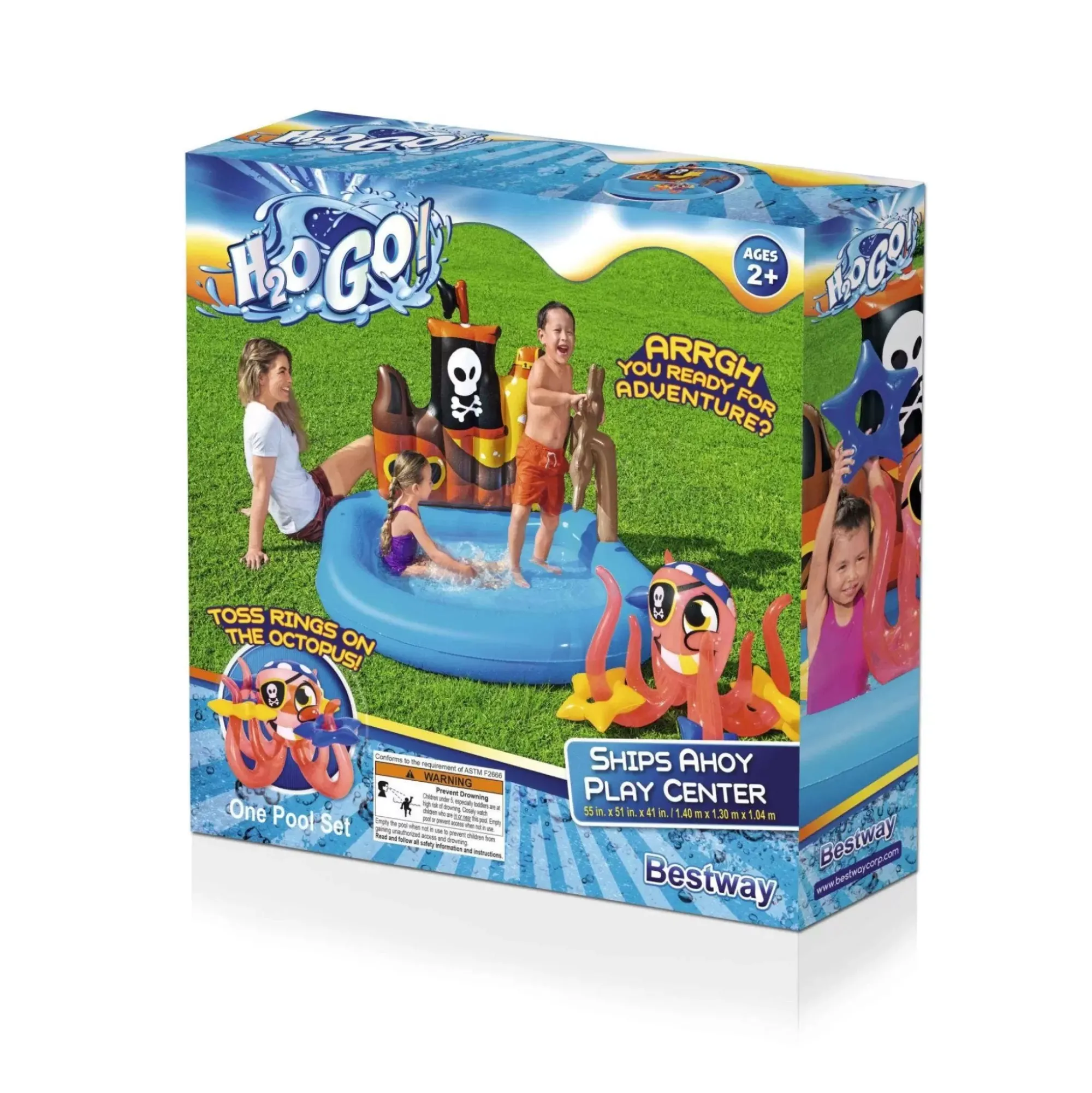 Bestway Kiddie Pools<H2Ogo! Ships Ahoy Inflatable Kids Water Play Center
