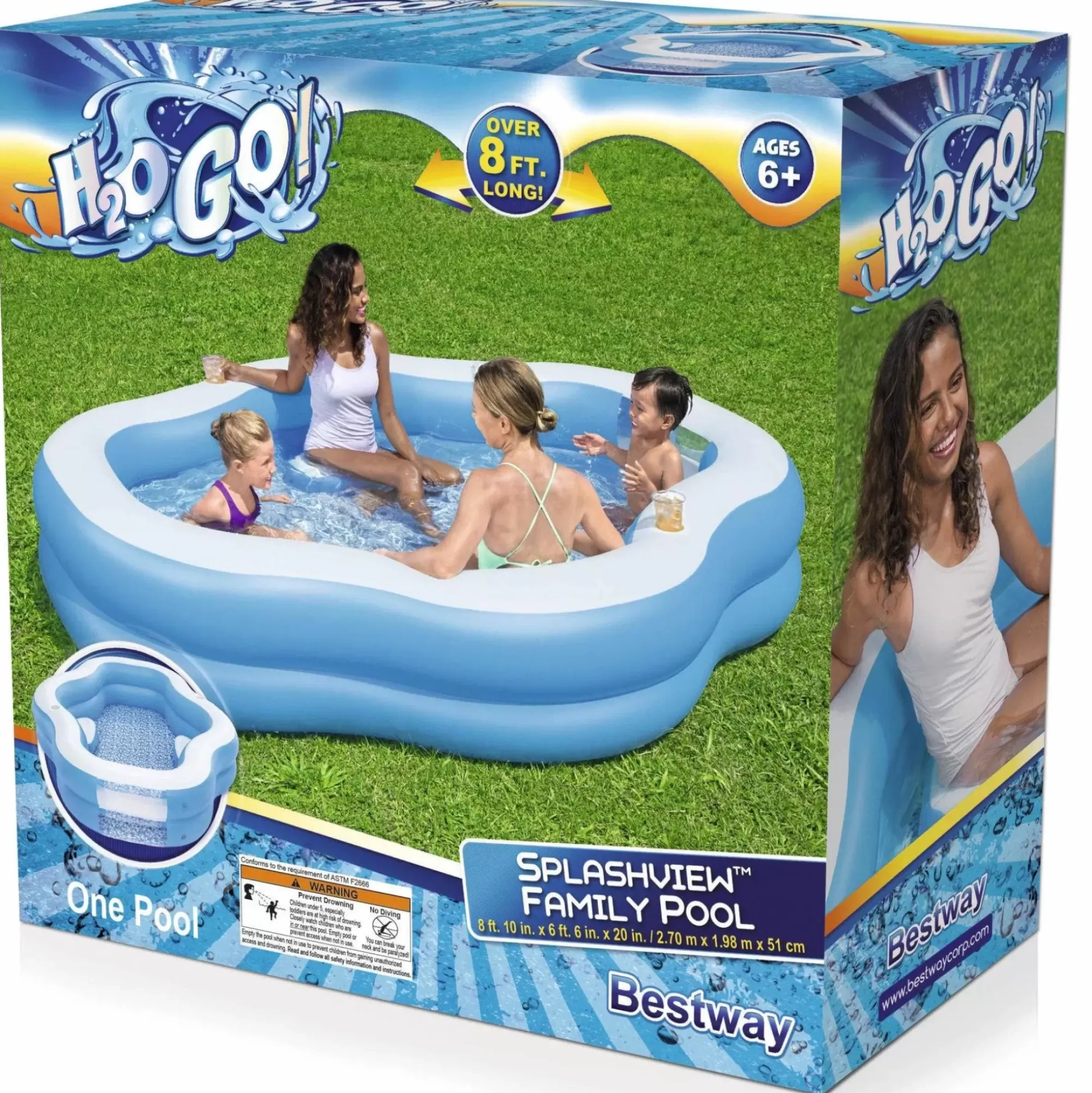 Bestway Family Pools<H2Ogo! Splashview 8' Inflatable Kiddie Pool With See-Through Window