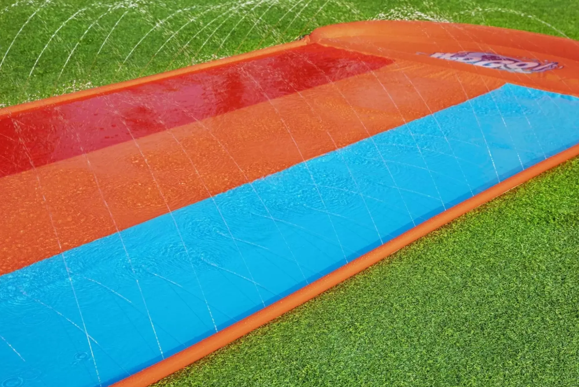 Bestway Water Slides<H2Ogo! Triple Water Slide With Tsunami Splash Ramp 16'