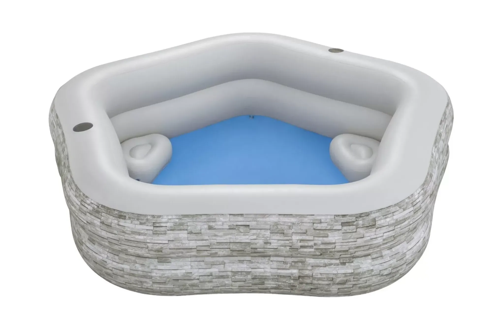 Bestway Kiddie Pools<H2Ogo! Truprint Stone 7'X 6'9 X 21 Soft Sided Inflatable Family Kiddie Pool