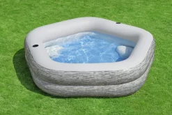 Bestway Kiddie Pools<H2Ogo! Truprint Stone 7'X 6'9 X 21 Soft Sided Inflatable Family Kiddie Pool