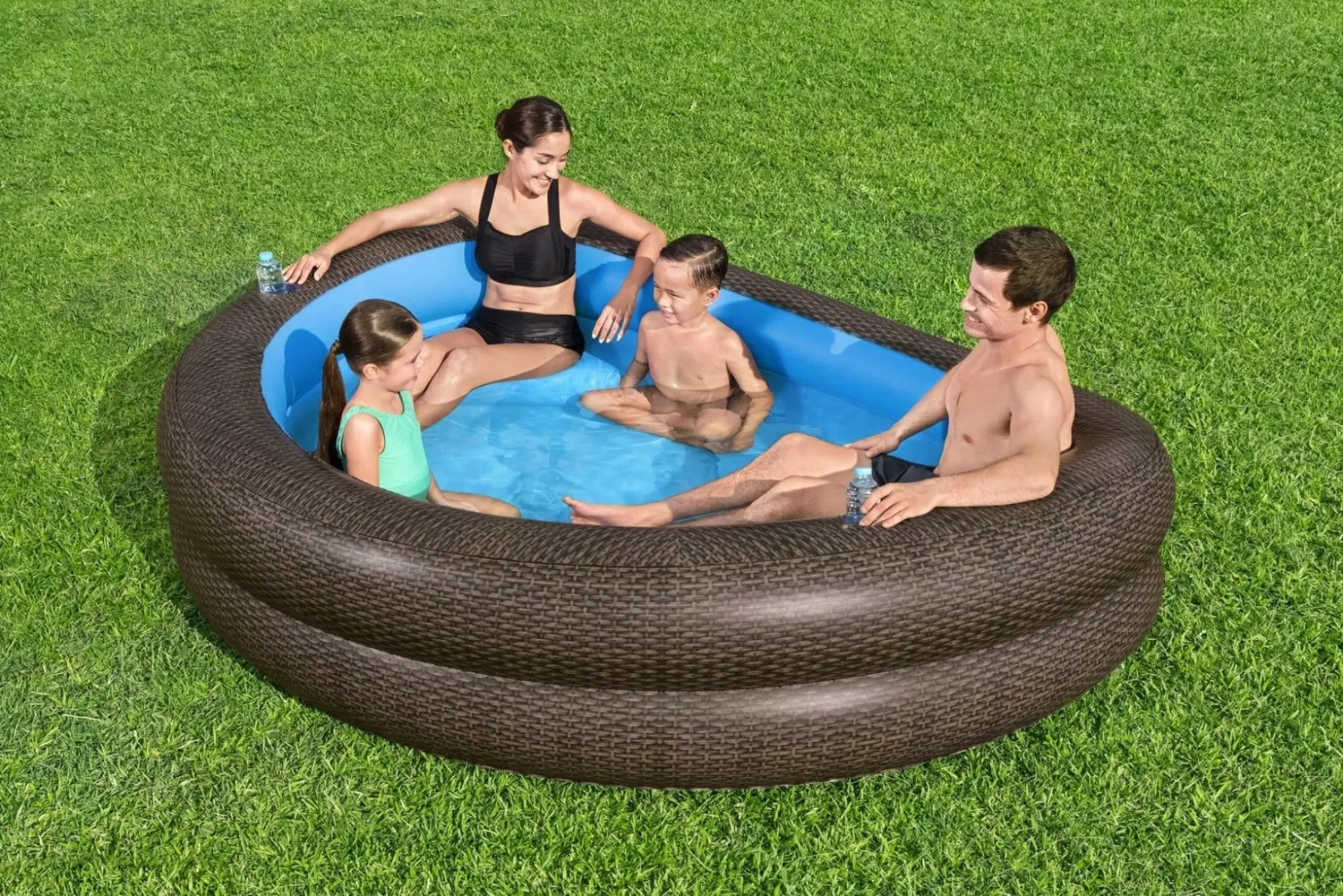 Bestway Kiddie Pools<H2Ogo! Truprint Wicker 7'7 X 70 X 21 Soft Sided Inflatable Family Kiddie Pool