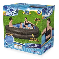 Bestway Kiddie Pools<H2Ogo! Truprint Wicker 7'7 X 70 X 21 Soft Sided Inflatable Family Kiddie Pool