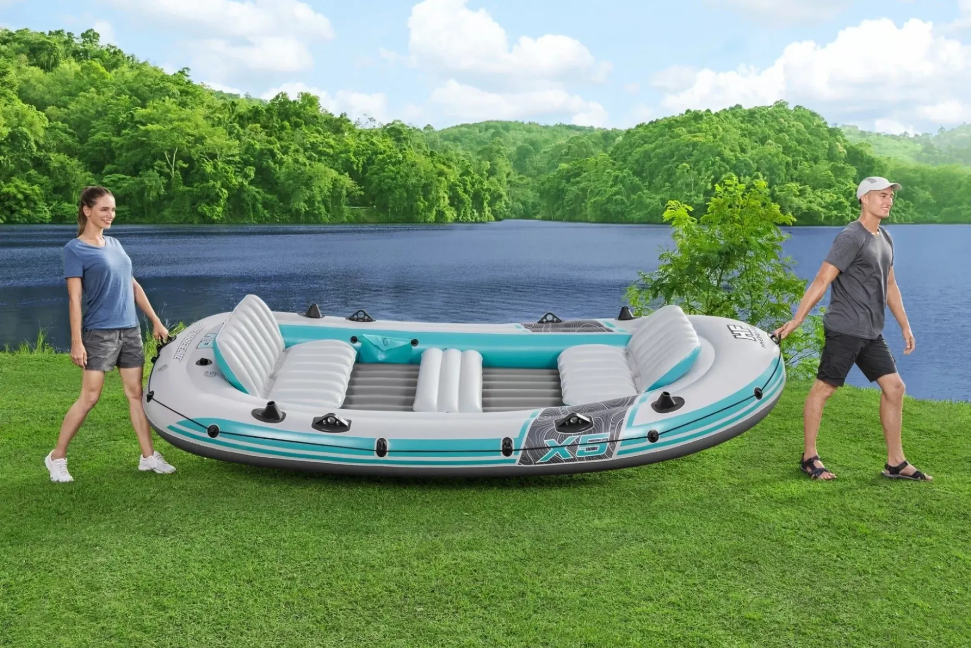 Bestway Rafts<Hydro-Force Adventure Elite X5 Inflatable Raft Set 11'11