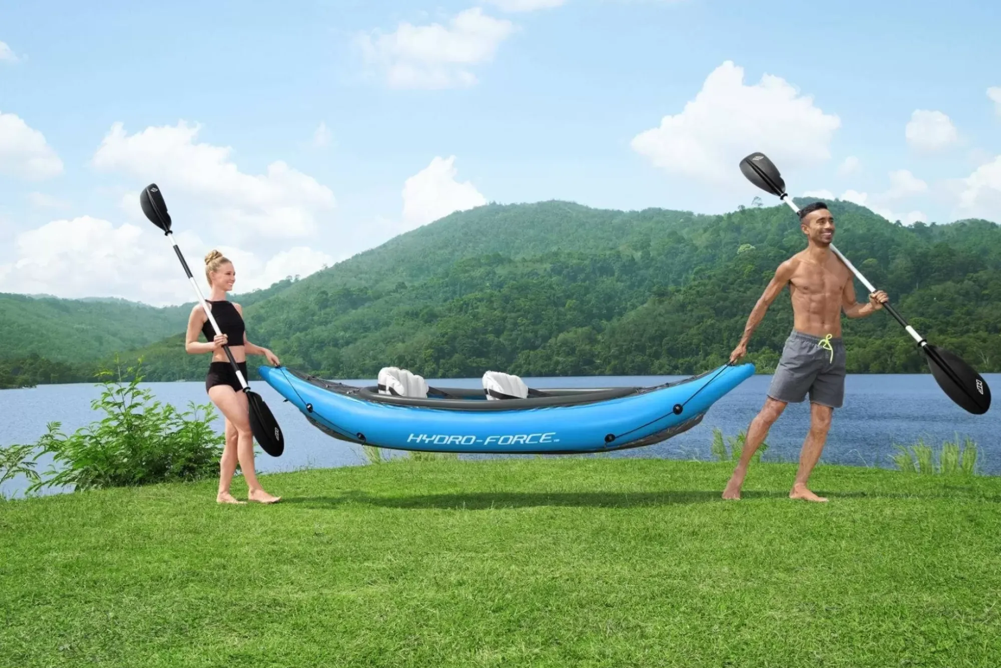 Bestway Kayaks<Hydro-Force Cove Champion Inflatable Two-Person Kayak Set 10' 10"