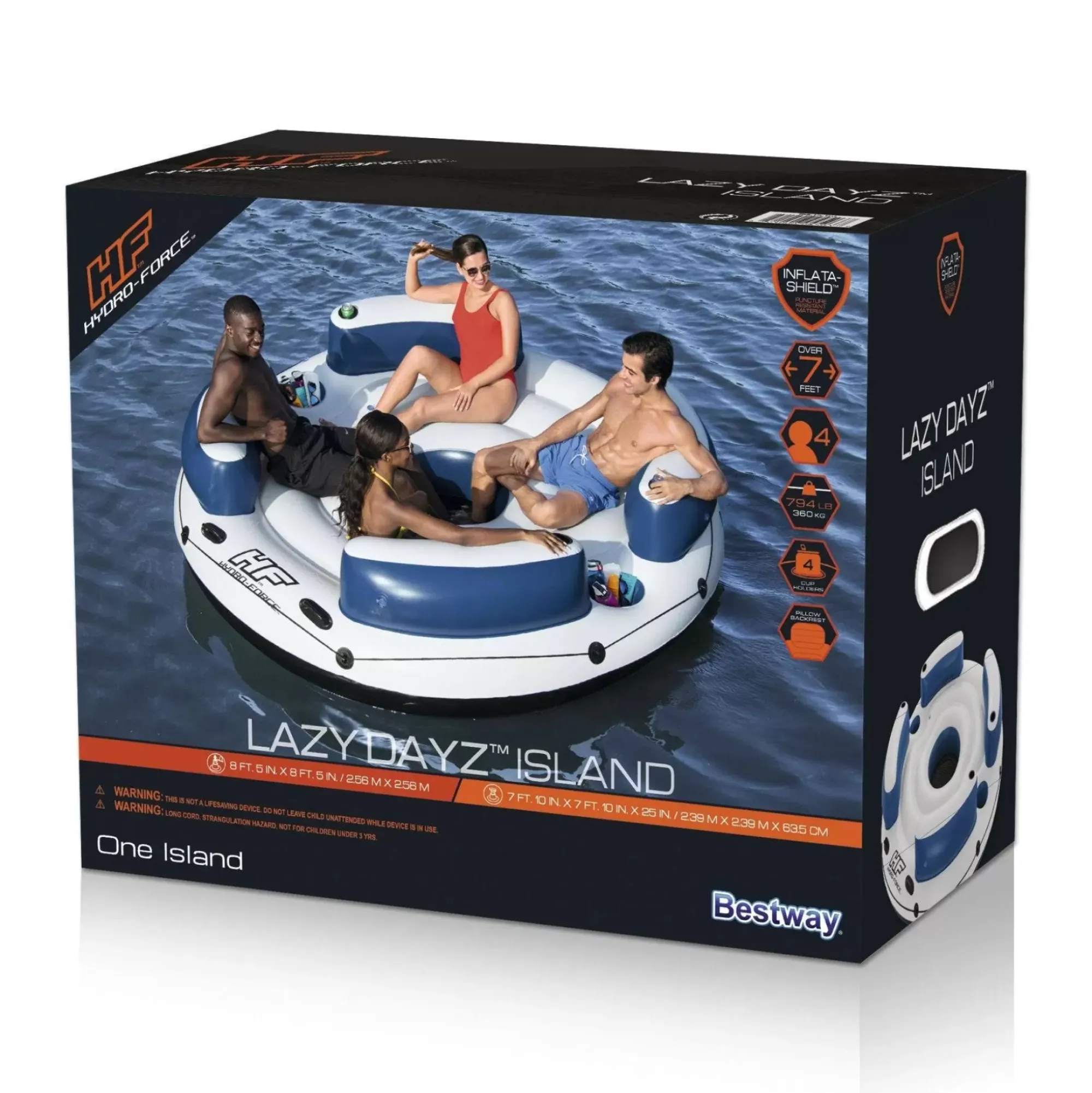Bestway Islands<Hydro-Force Lazy Dayz 4-Person Inflatable Party Island 7'10"