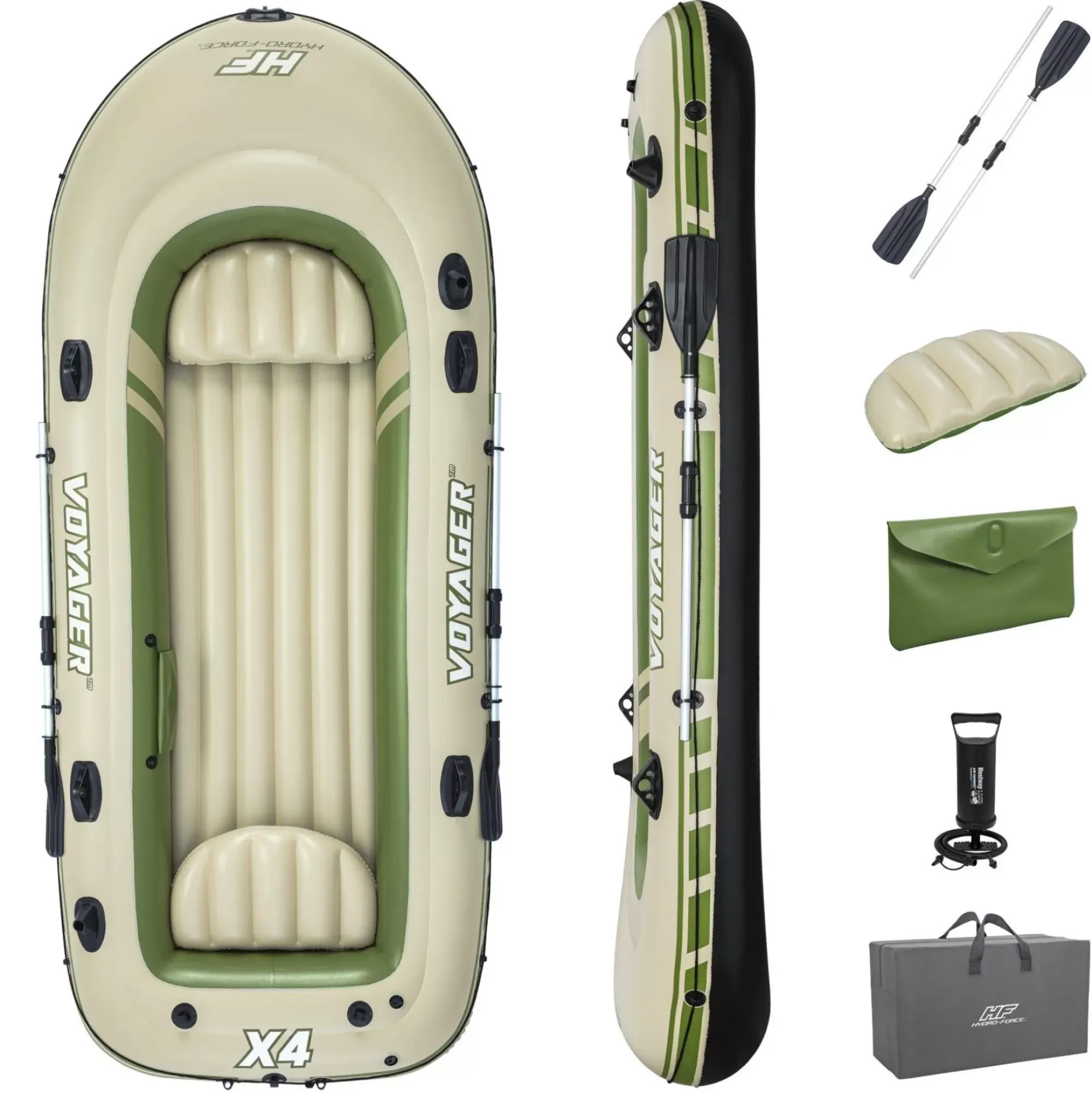 Bestway Rafts<Hydro-Force Voyager X4 Inflatable Raft Set 11'6