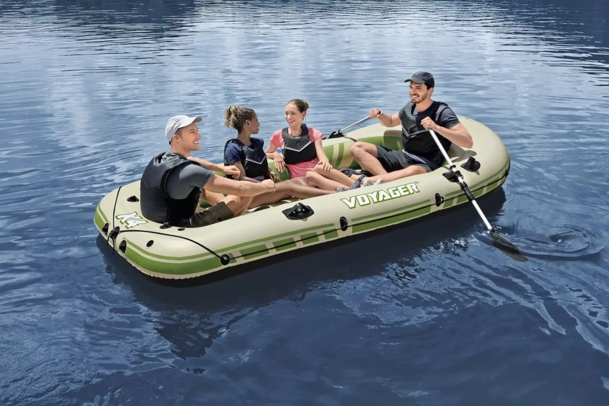 Bestway Rafts<Hydro-Force Voyager X4 Inflatable Raft Set 11'6