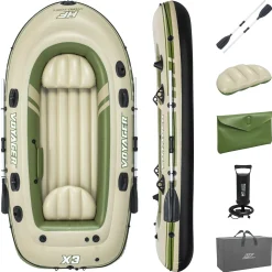 Bestway Rafts<Hydro-Force Voyager X3 Inflatable Raft Set 9'8