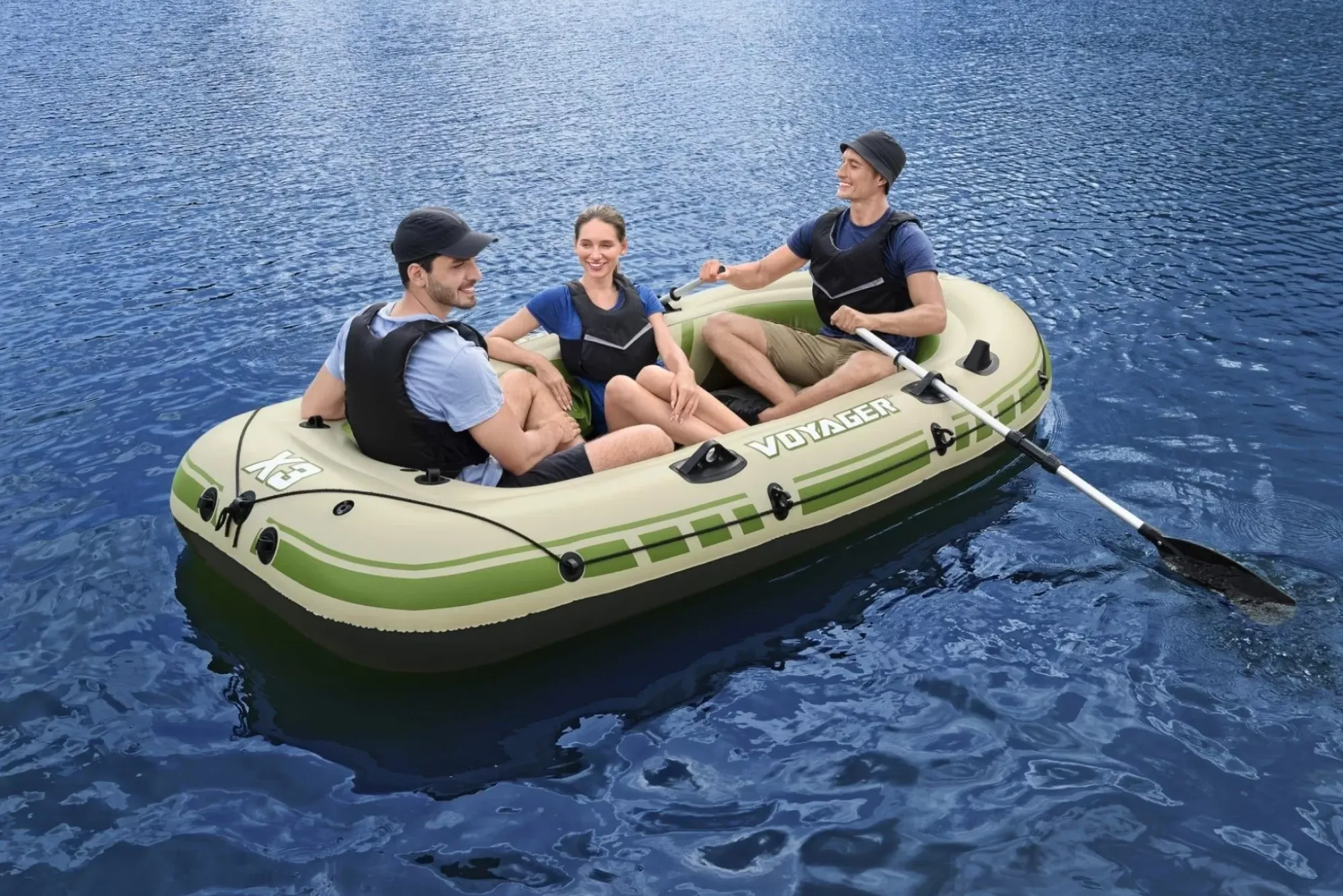 Bestway Rafts<Hydro-Force Voyager X3 Inflatable Raft Set 9'8