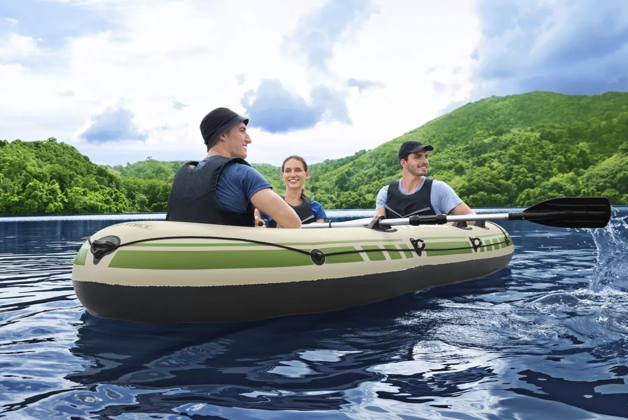 Bestway Rafts<Hydro-Force Voyager X3 Inflatable Raft Set 9'8