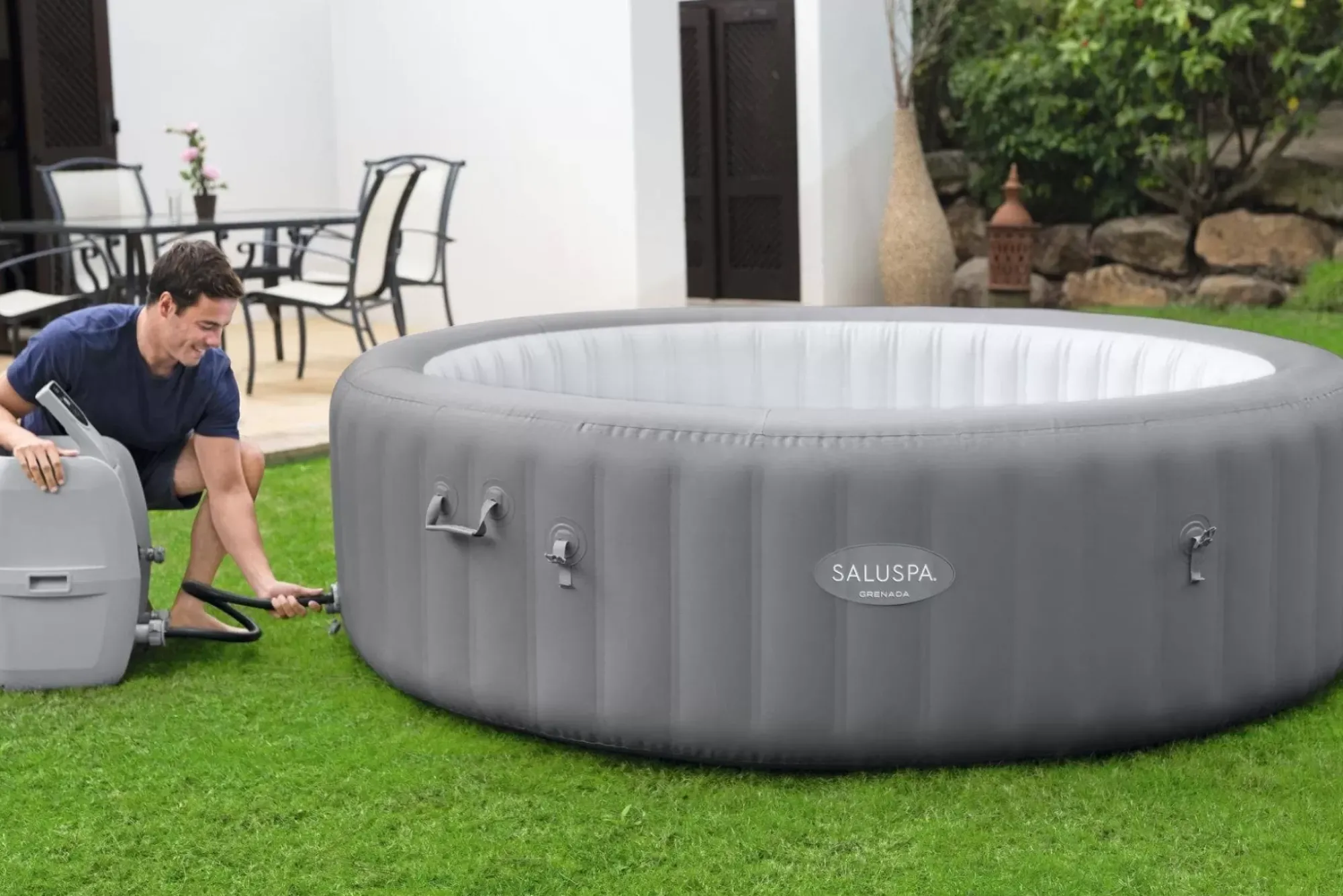 Bestway Airjet<Saluspa Grenada Airjet Inflatable Hot Tub Spa 6-8 Person