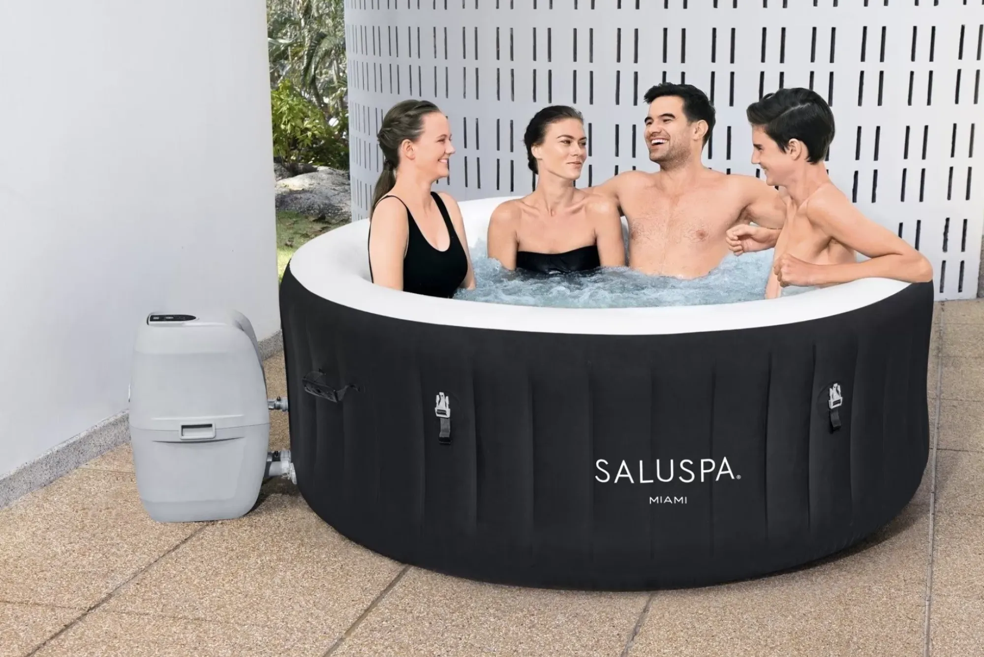 Bestway Airjet<Saluspa Miami Energysense Airjet Inflatable Hot Tub Spa 2-4 Person