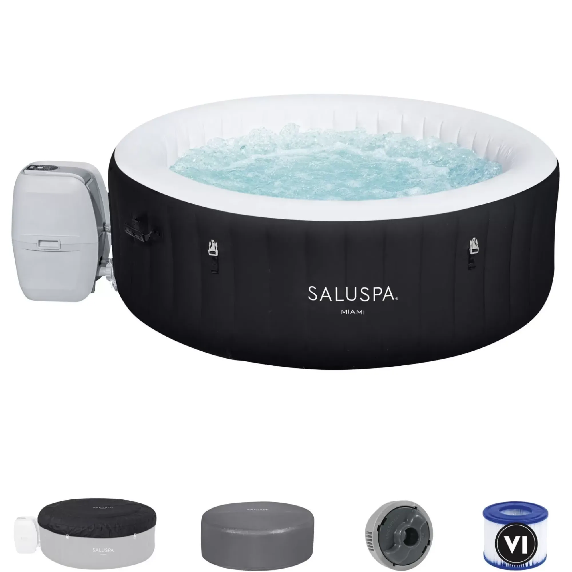 Bestway Airjet<Saluspa Miami Energysense Airjet Inflatable Hot Tub Spa 2-4 Person