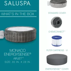 Bestway Airjet<Saluspa Monaco Energysense Smart Signature Airjet Inflatable Hot Tub With App-Control 5-7 Person