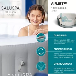 Bestway Airjet<Saluspa St. Lucia Airjet Inflatable Hot Tub Spa 2-3 Person