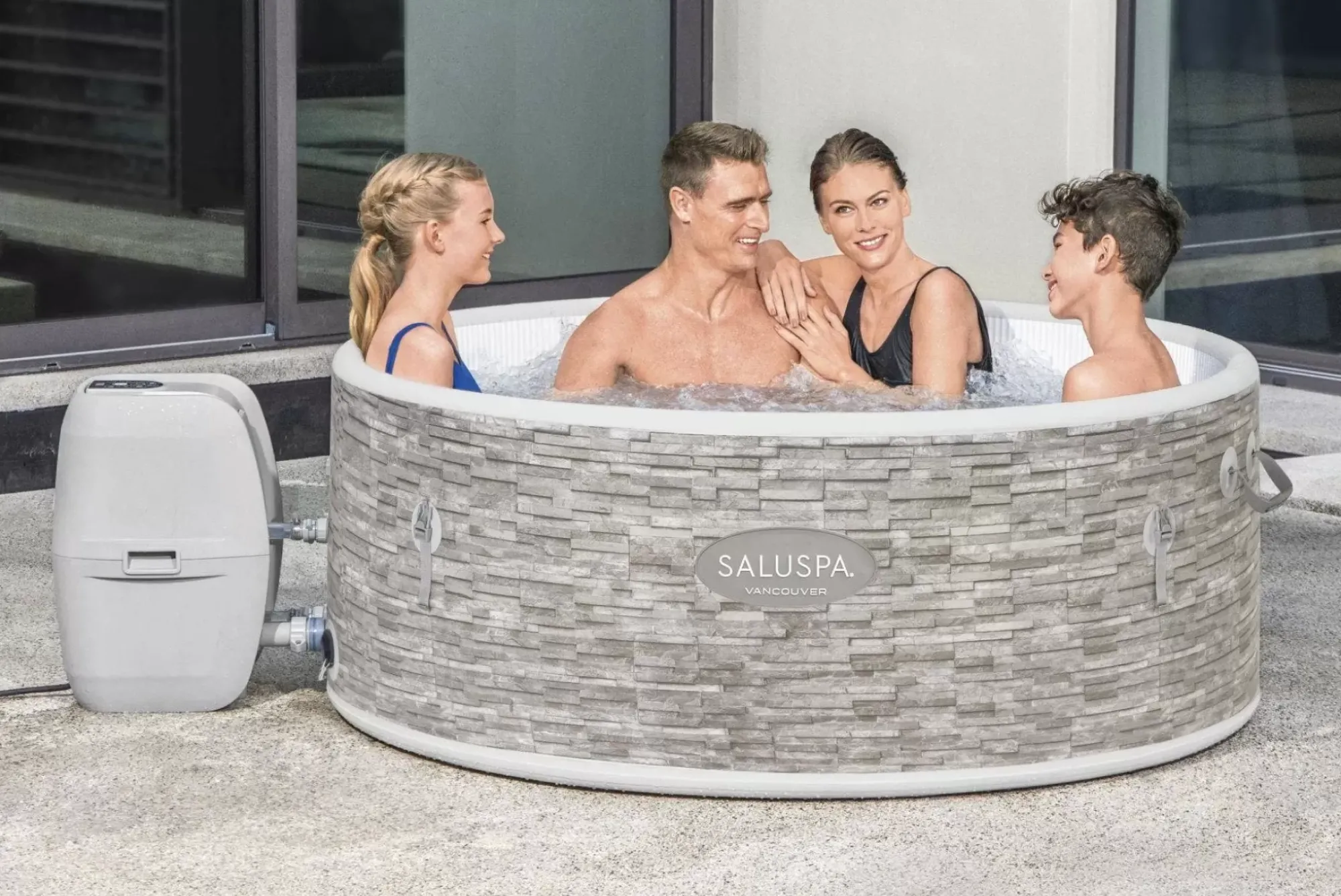 Bestway Airjet<Saluspa Vancouver Airjet Plus Inflatable Hot Tub With App Control 3-5 Person