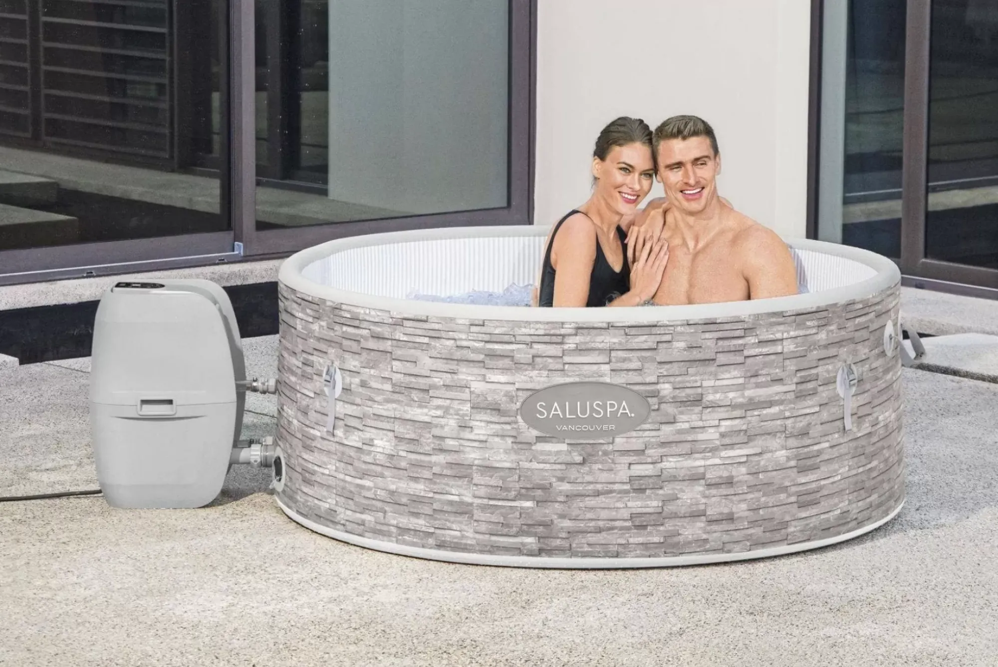 Bestway Airjet<Saluspa Vancouver Airjet Plus Inflatable Hot Tub With App Control 3-5 Person