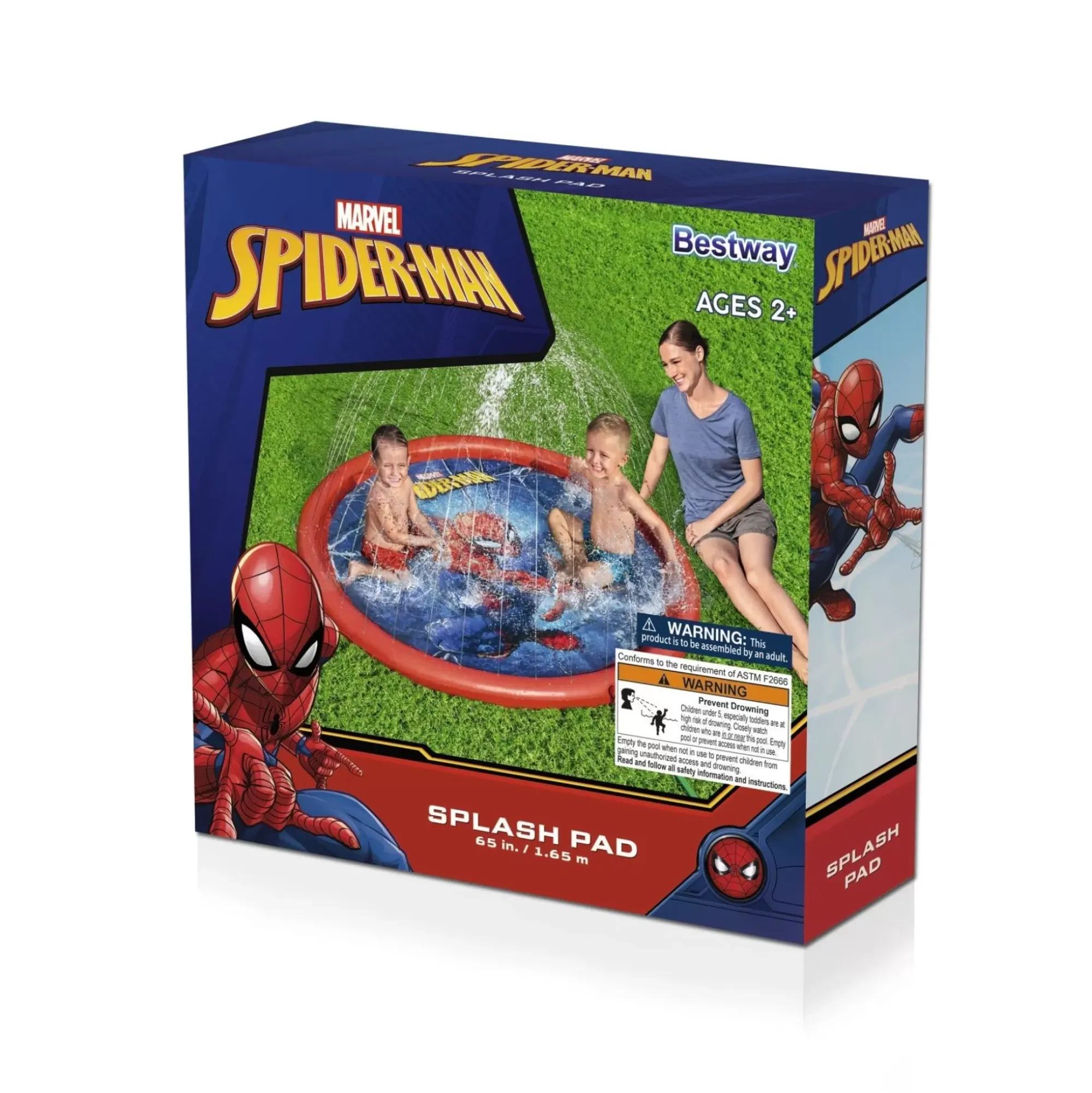 Bestway Sprinklers<Spider-Man 65 Child Lawn Sprinkler Splash Pad, Ages 2+
